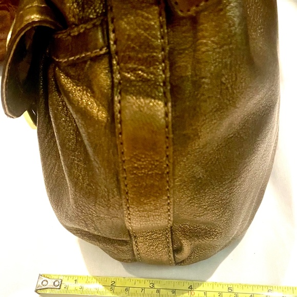 Cole Haan Metallic Golden Bronze Leather Hobo Shoulder Bag - Picture 7 of 7